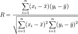 [correlation coefficient formula]